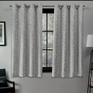 Bellicent Floral Dove Gray Curtains - 4 panels, 52” x 63”
